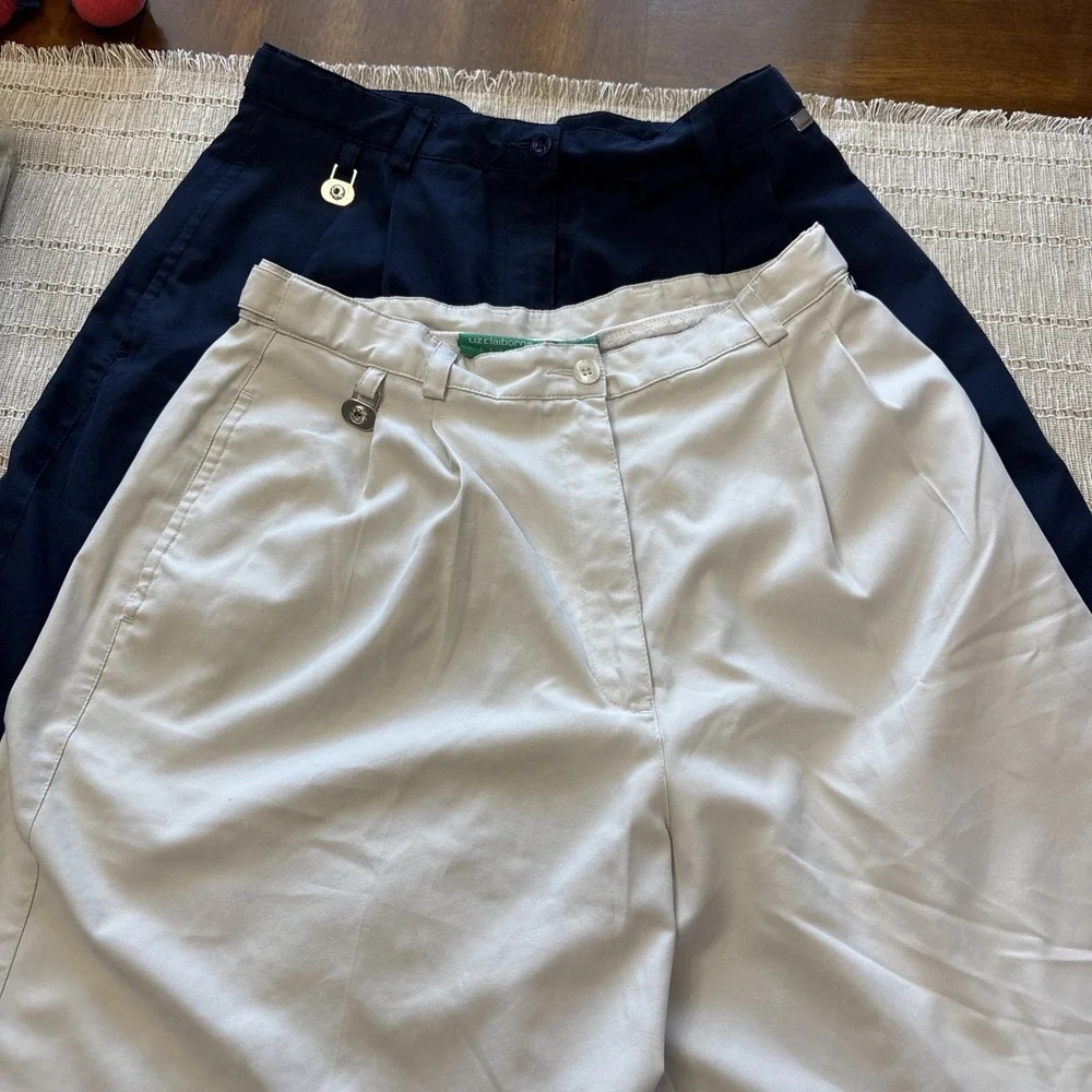 Lot Of 2 Liz Claiborne Golf Shorts Navy And‎ Khaki Size 12